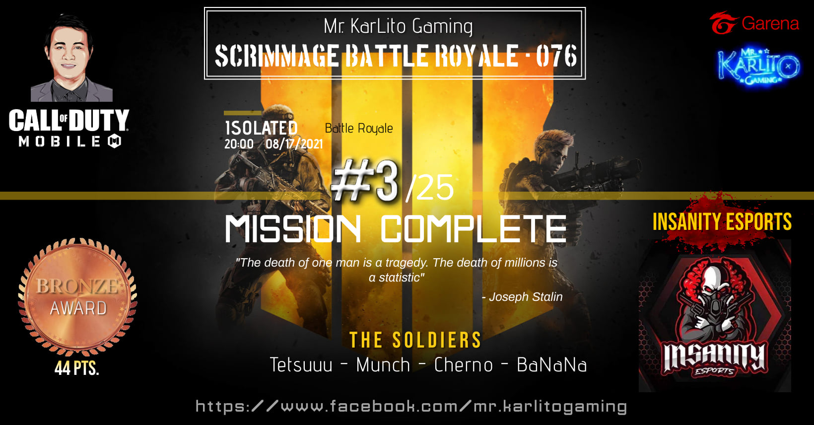 Congratulations to each member of Team... - Insanity Esports | Facebook