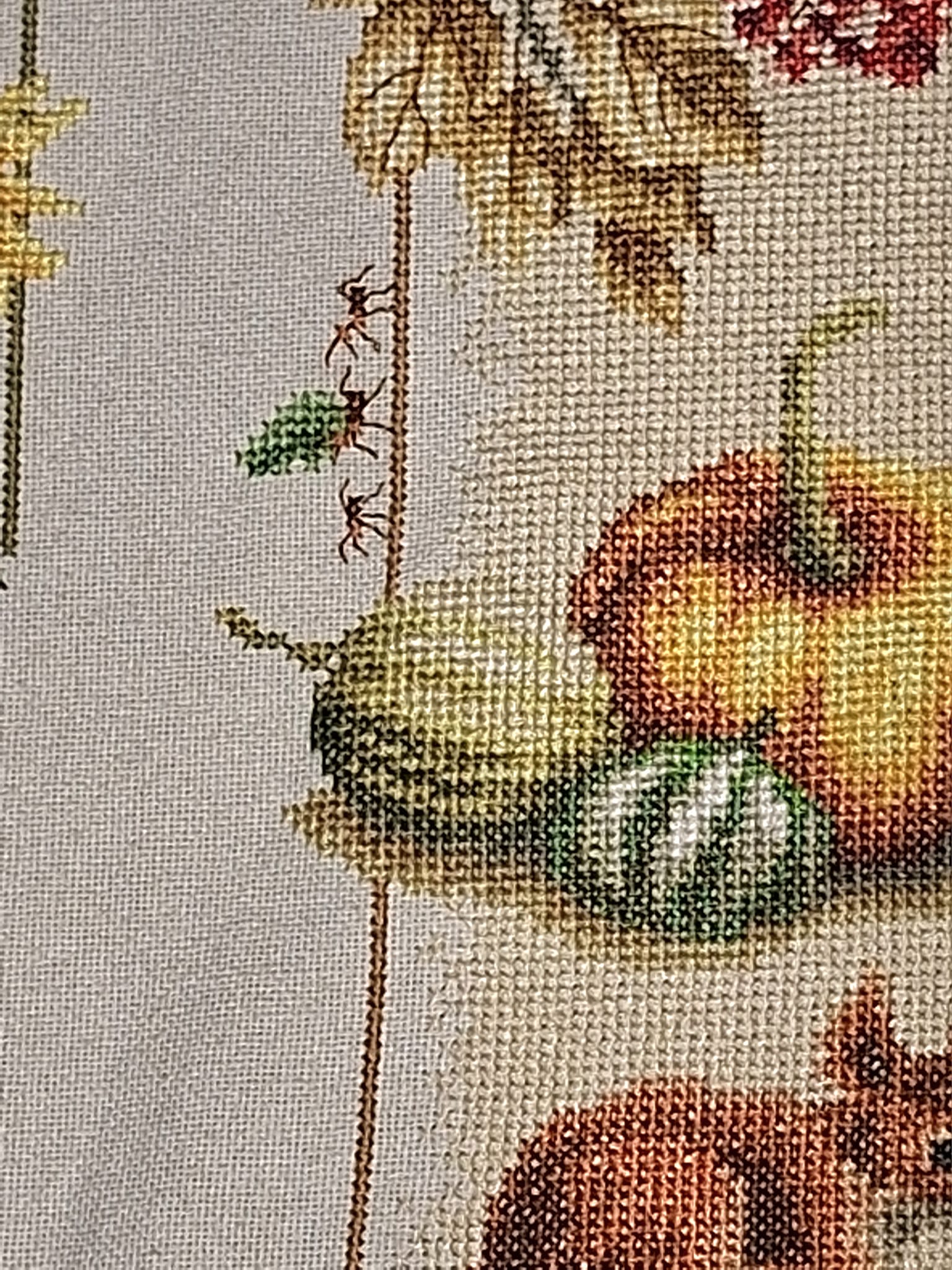 Finishing Four Seasons cross stitch by Marjolein Bastin