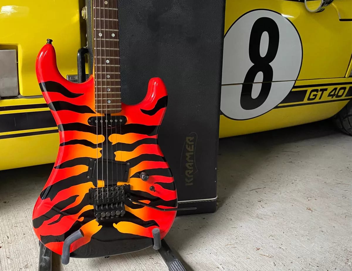 Rare 1980s Kramer ESP JK1000 with tiger graphic