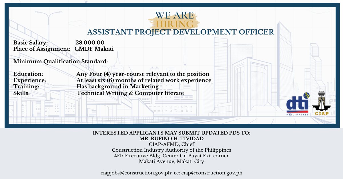 HIRING ALERT! The Construction Industry Authority of the Philippines ...