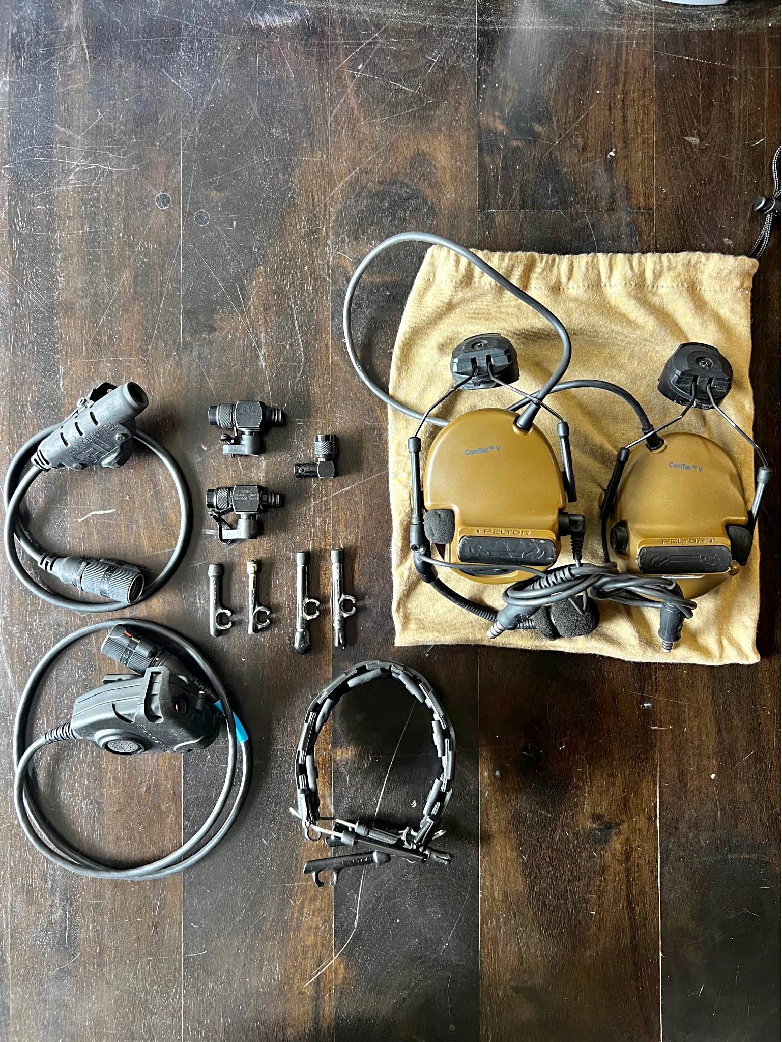 Peltor ComTac V Dual Comm Headset Kit – Gel Cups, ARC Rails, 2x PTT ...