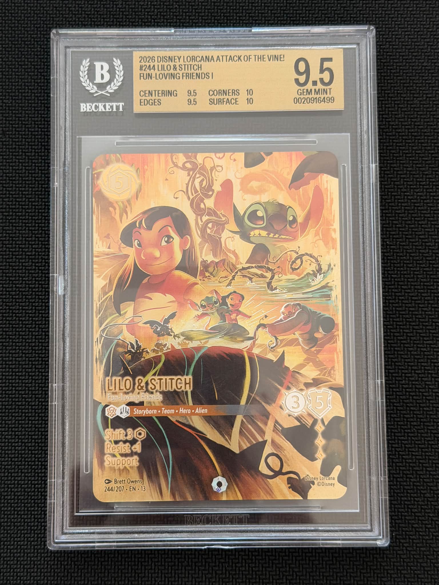 Disney Lorcana Lilo & Stitch BGS 9.5 Graded Card for Sale
