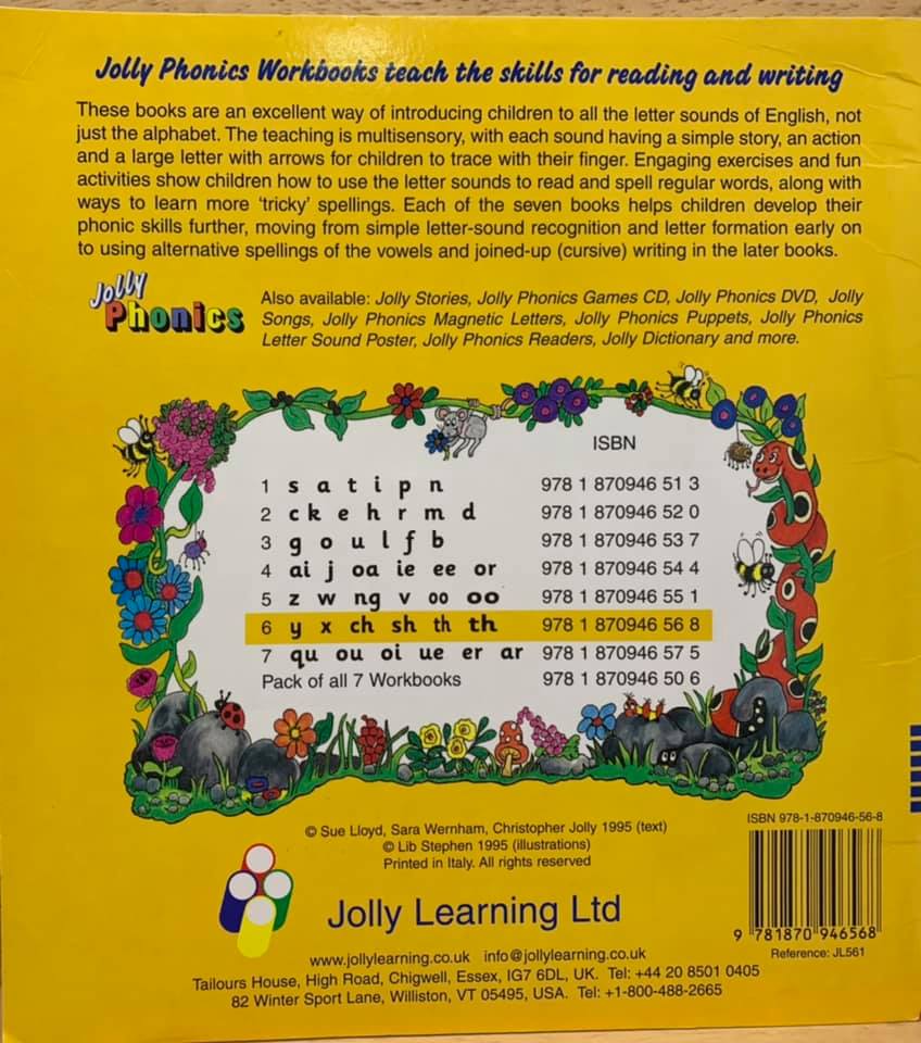 📚 ปกอ่อน สภาพดีมาก Jolly Phonics Workbook 6 💌 หนังสือแบบฝึกหัดการเขียน ...