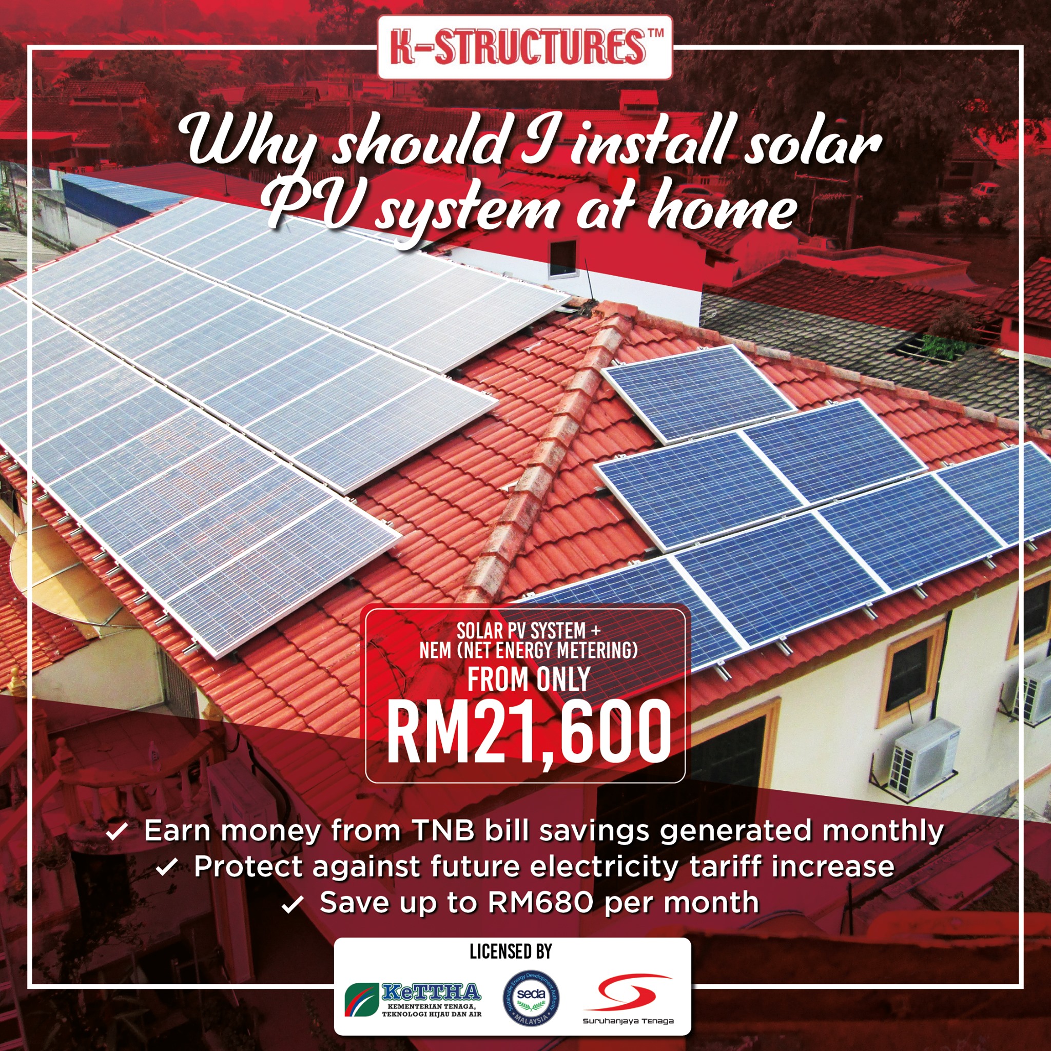 Kemuning Structures Sdn Bhd Adding Solar Panels To Your Home Can Be A Great Way To Save Money Save The Environment And Save Yourself From Future Electricity Tariff Increases Get