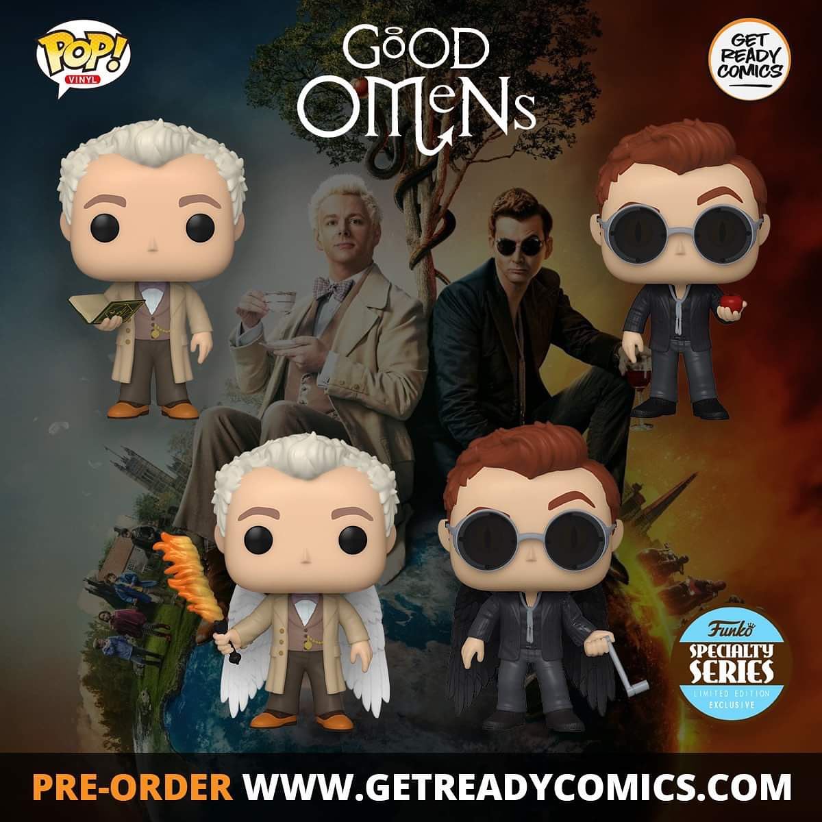 Good Omens Pop Presale! Twin pack (bottom image) & individuals