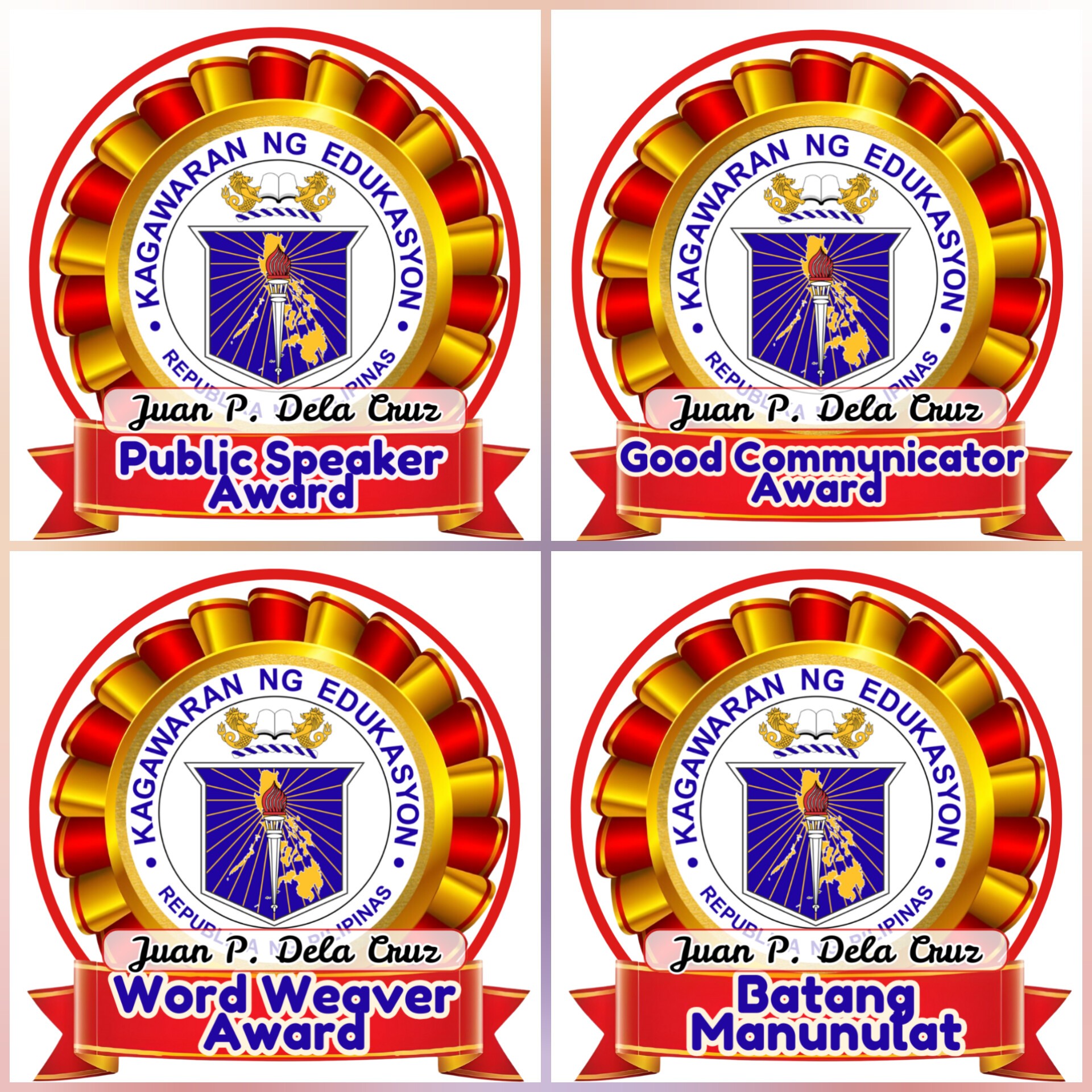 Taga-Deped Ako Kinder | CANVA EDITABLE RIBBON HEADS FOR K-3 AWARDS ...