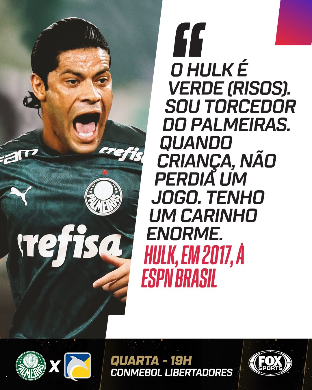 JÁ PENSOU? E aí, torcedor alviverde, gostaria de ver Hulk atuando