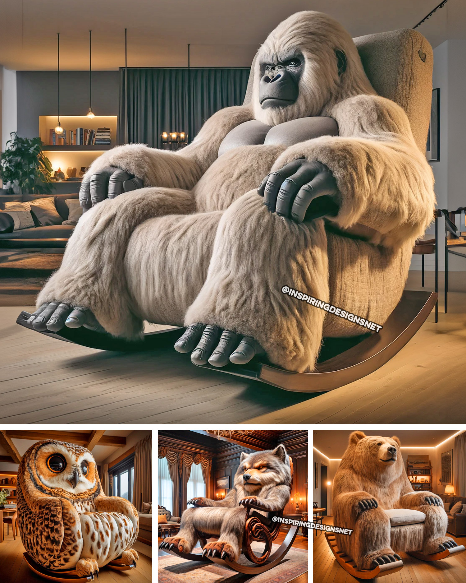 Inspiring - Animal rocking chairs! 😱😱 https://inspiringdesigns.net ...