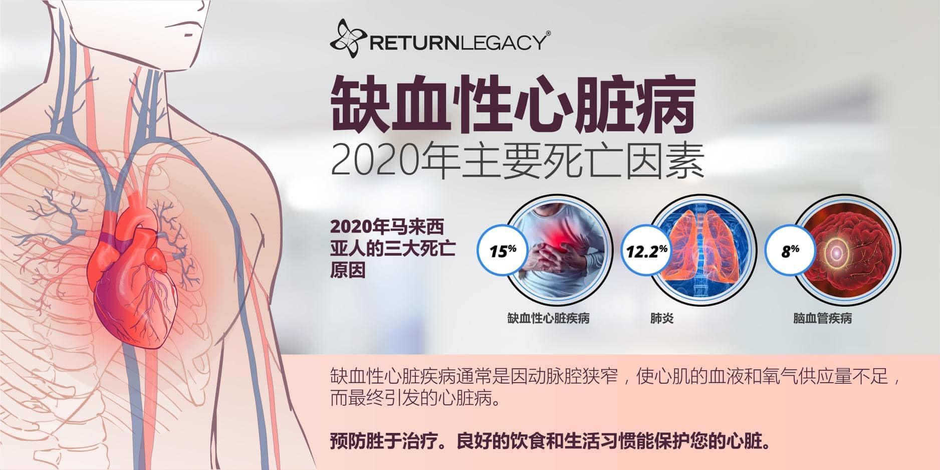 Return Legacy With Maytam 缺血性心脏病是2020年主要的死亡因素 15 的马来西亚人死于缺血性心脏病 预防胜于治疗 从现在开始 培养良好的饮食和生活习惯