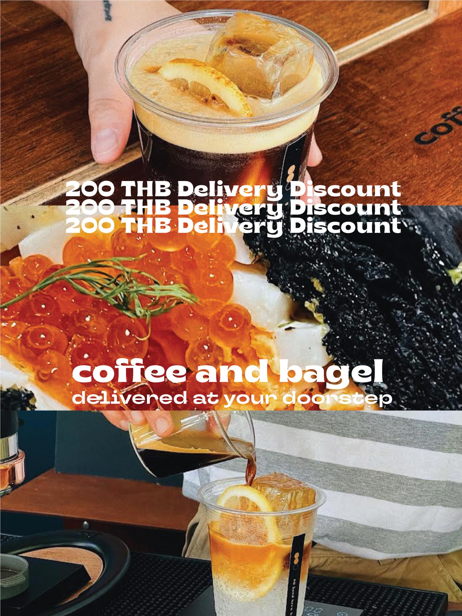 Coffee and Bagel delivered at your... - 80 hand brew bar