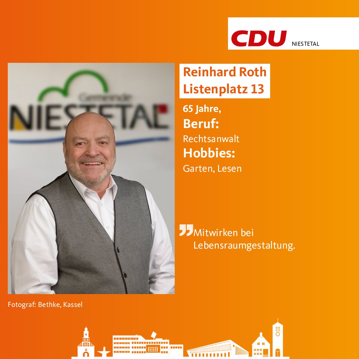 CDU Niestetal - 🙋‍♀️Dürfen wir vorstellen?🙋 Reinhard Roth,... | Facebook