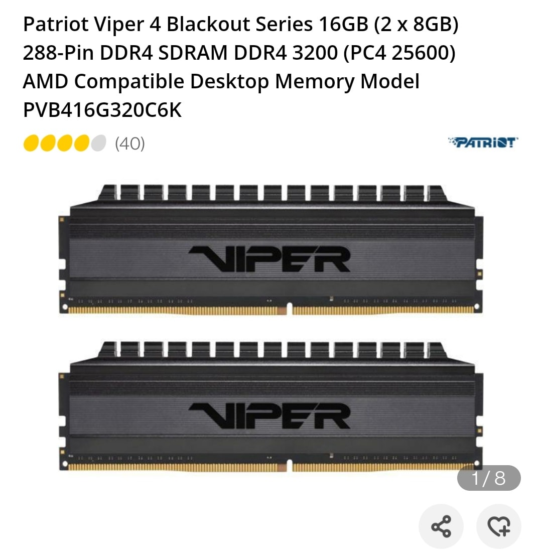 Memoria RAM Patriot Viper Steel RGB DDR4 / 3600MHz / 16GB / Non-ECC