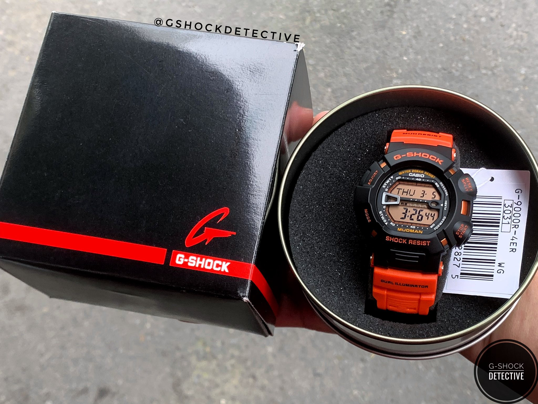 Casio G-Shock Mudman watch in rescue orange