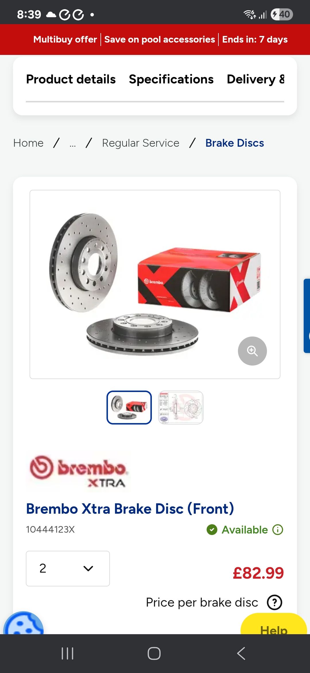 Audi A4 B5 Brake discs and pads rear and front