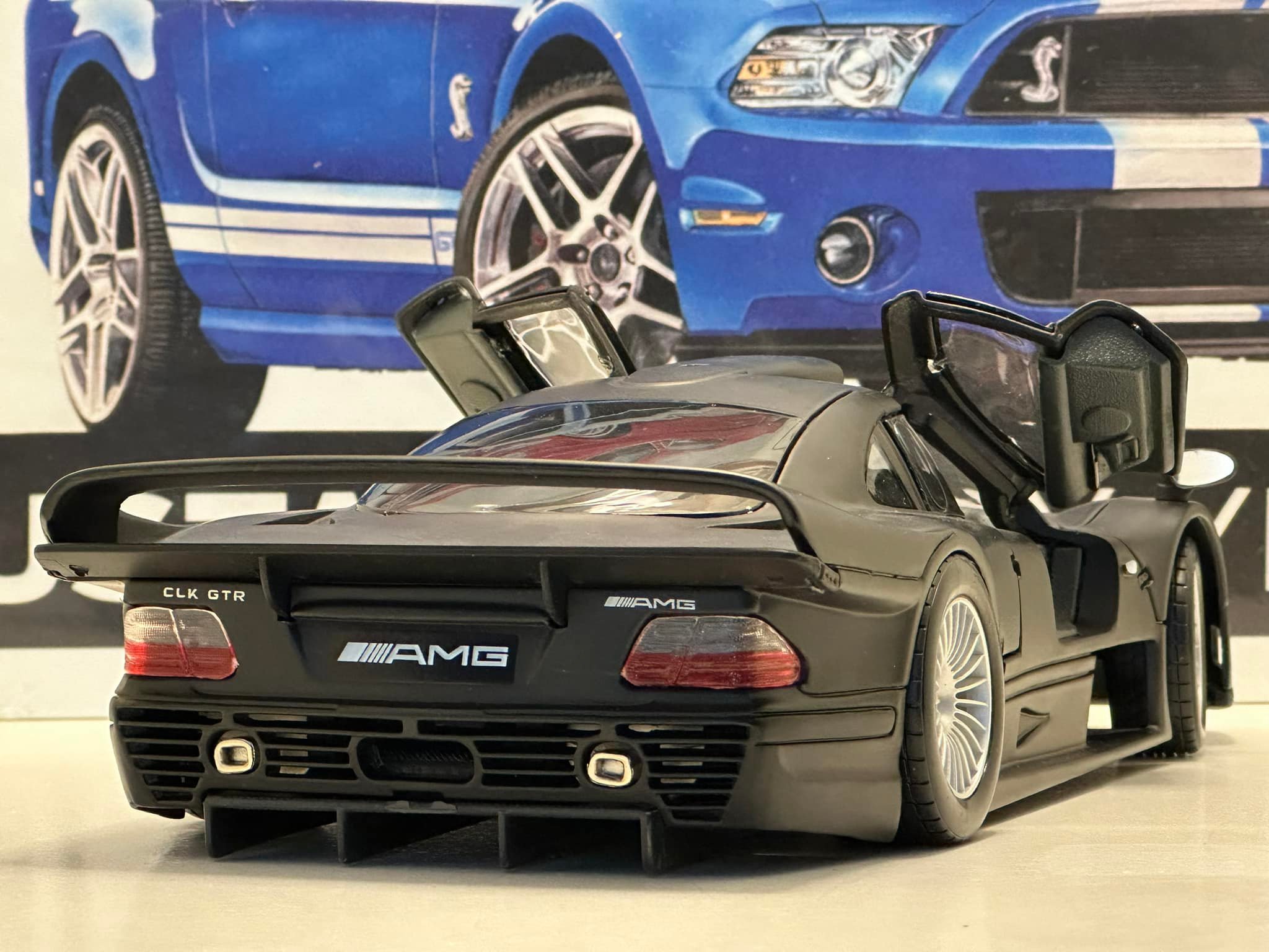 Autoart 1/12 1998 Mercedes CLK GTR model in blue