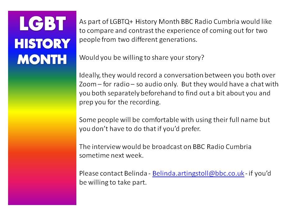 Cumbria Pride - Heres one for LGBT History month , could... | Facebook