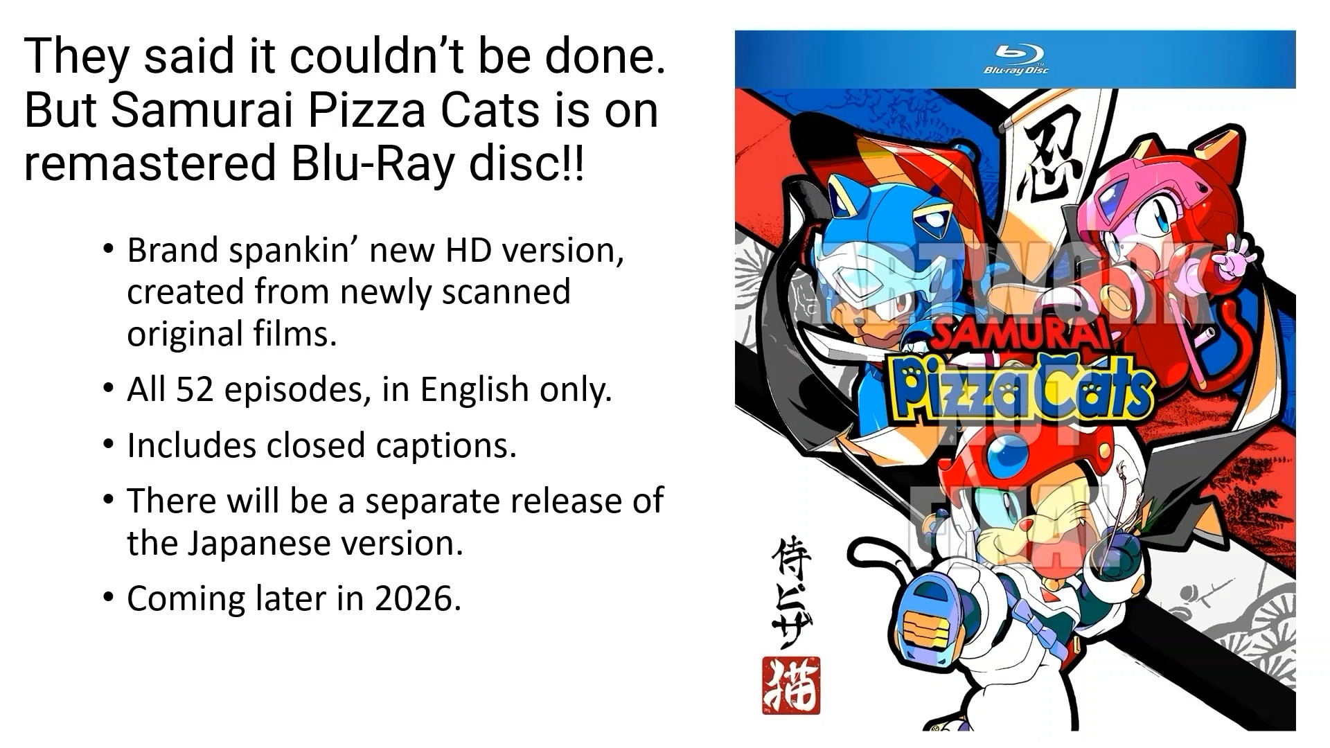 Discotek's current anime collection on DVD and Blu-ray