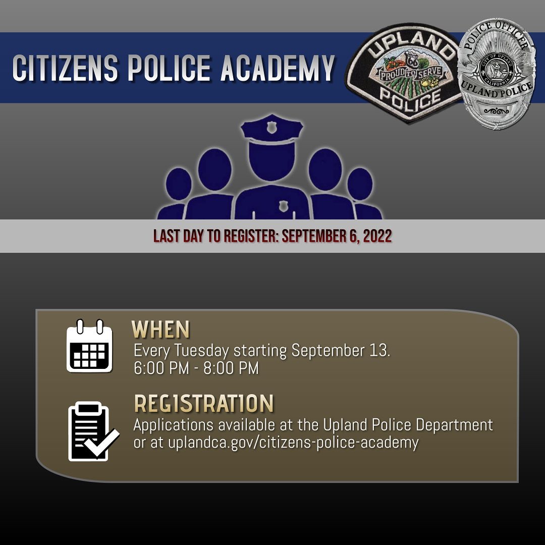 We are now accepting... - Upland Police Department