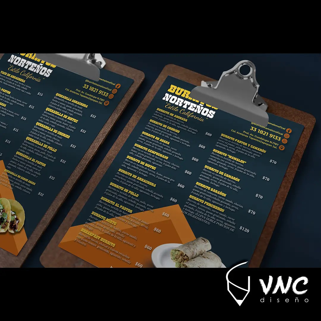 VNC Diseño - Menú para restaurantes tamaño carta (A4)... | Facebook