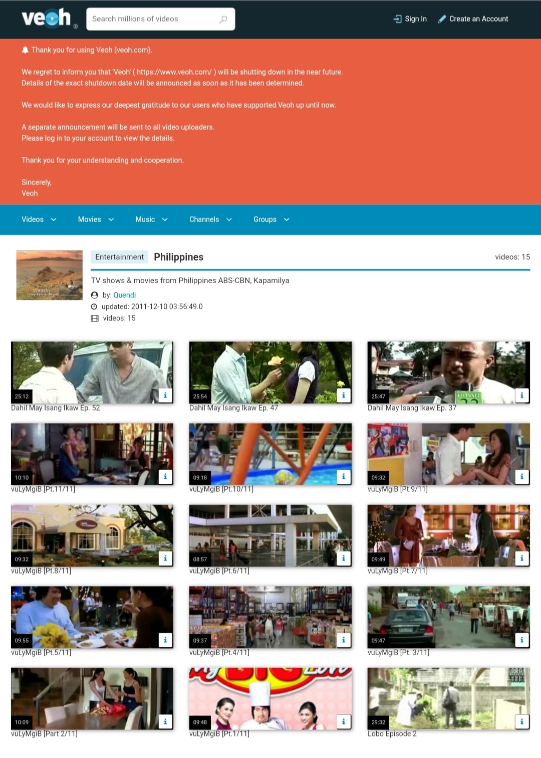 Obscure and Lost Media Philippines Archiving Community (OLMph) | Veoh ...