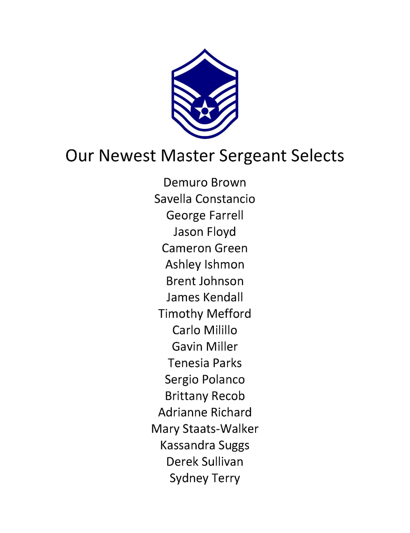 Congratulations to our Newest Master Sergeant... - The Senior Enlisted ...