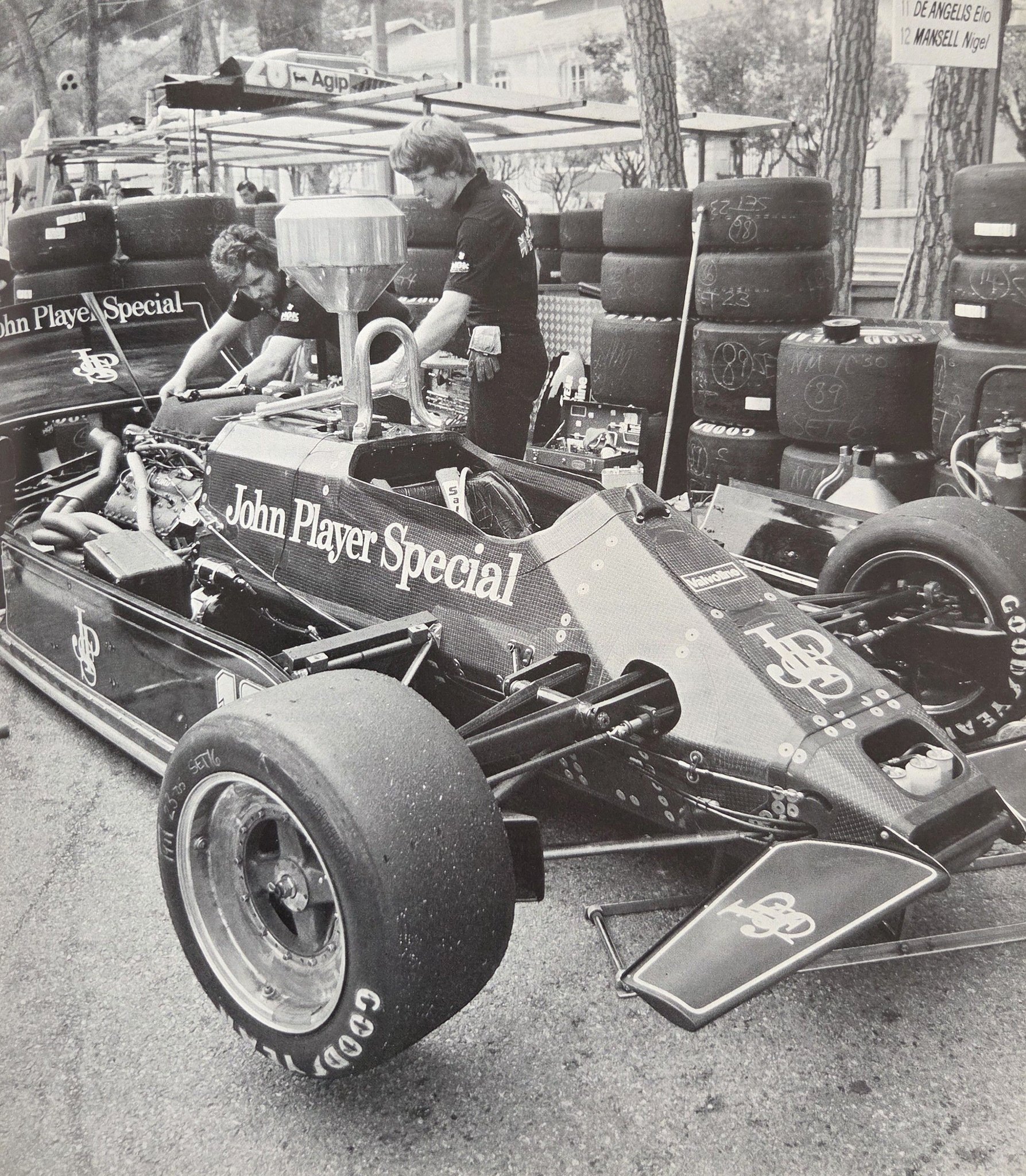 Year 1980 Monaco Grand Prix Elio de Angelis / Lotus 81 followed by