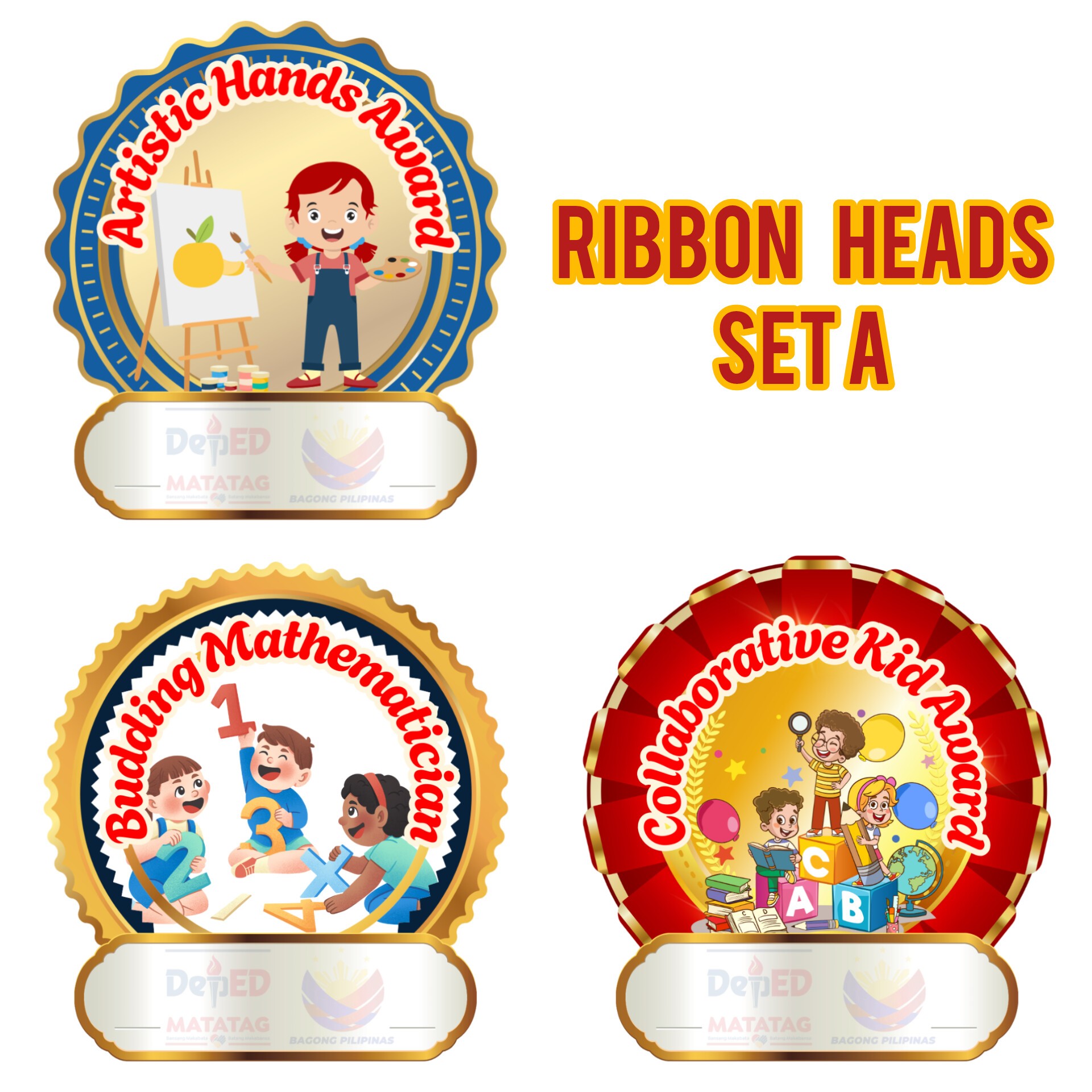 TEACHERS FILES | Canva editable K-3 ribbon heads | Facebook