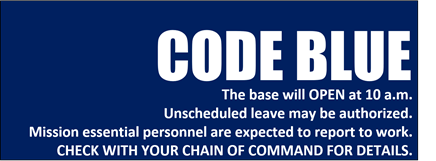 Marine - For Feb. 8, MCBQ Operating Status is Code Blue. The Base is ...
