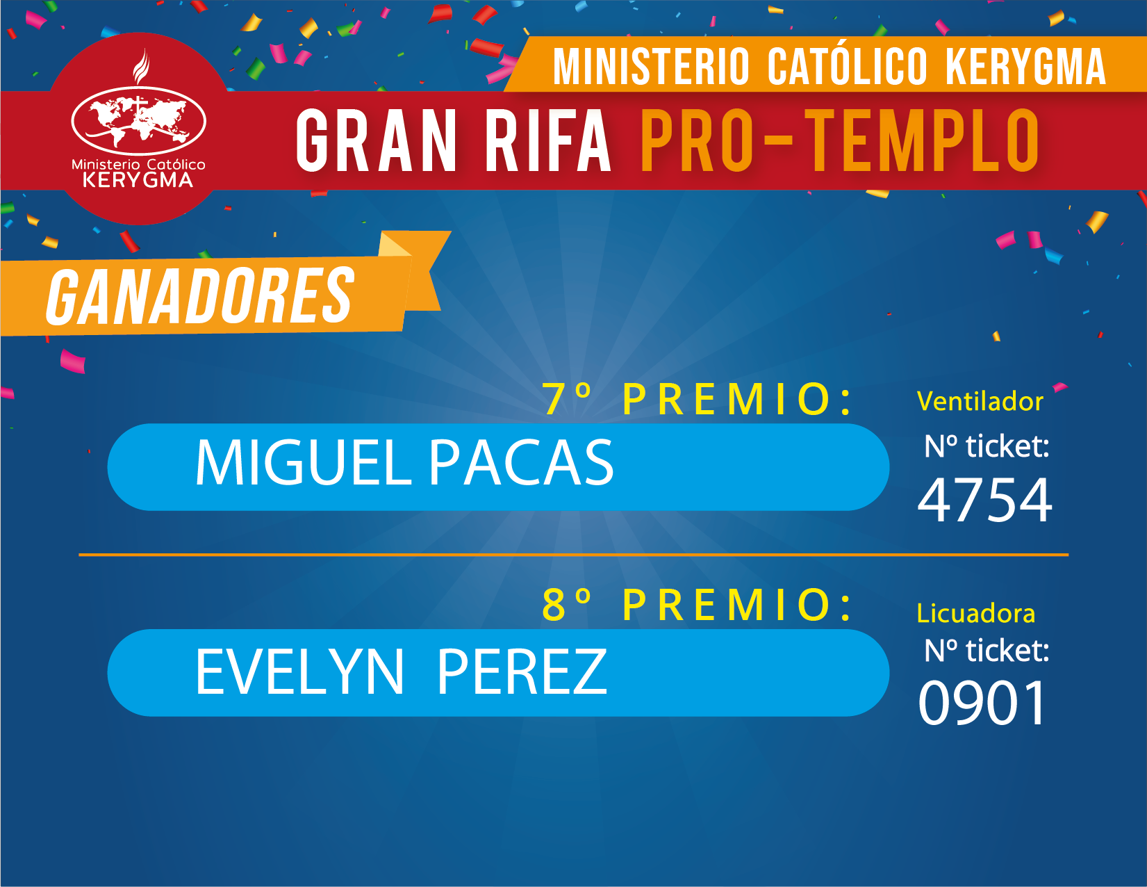 Ministerio Católico Kerygma Central - --7° PREMIO (Ventilador) MIGUEL ...