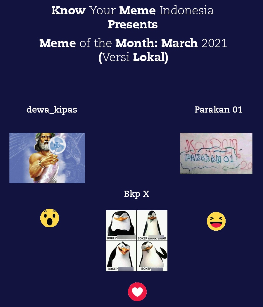 Know - Selamat malam, selain versi internasional, Vote Your Meme versi ...