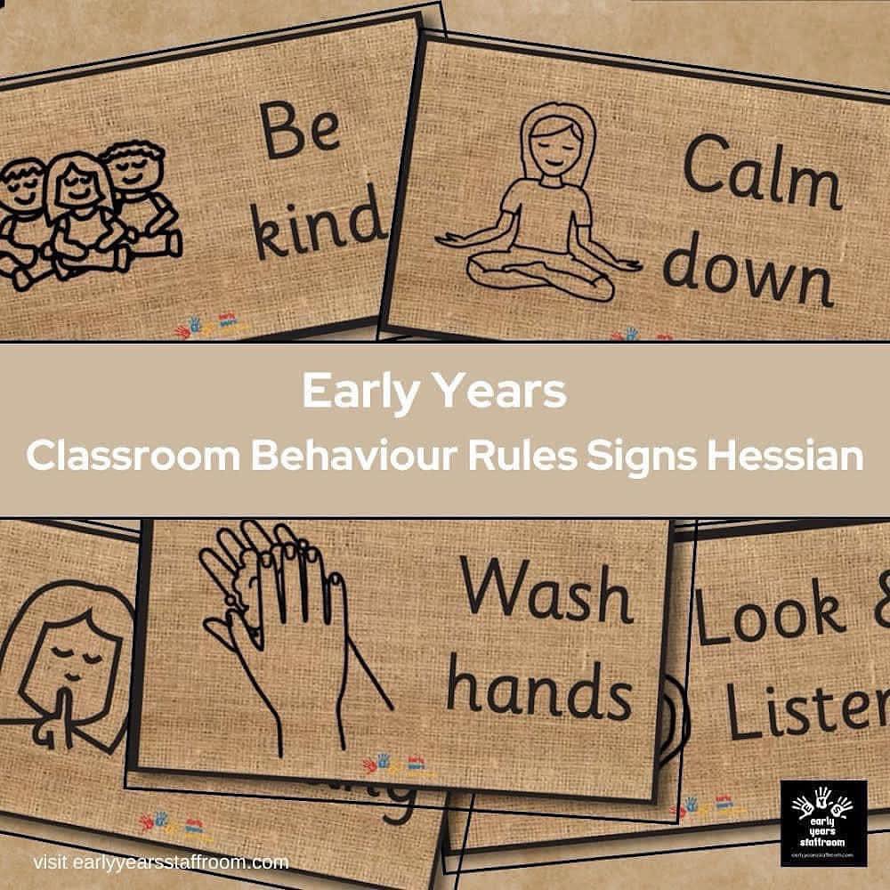 Classroom Rules Signs Hessian... - Early Years Staffroom