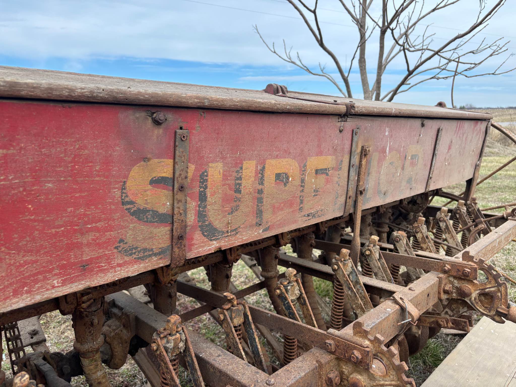 Oliver Superior Grain Drill Old Wood Implement Tractor Horse Drawn ...