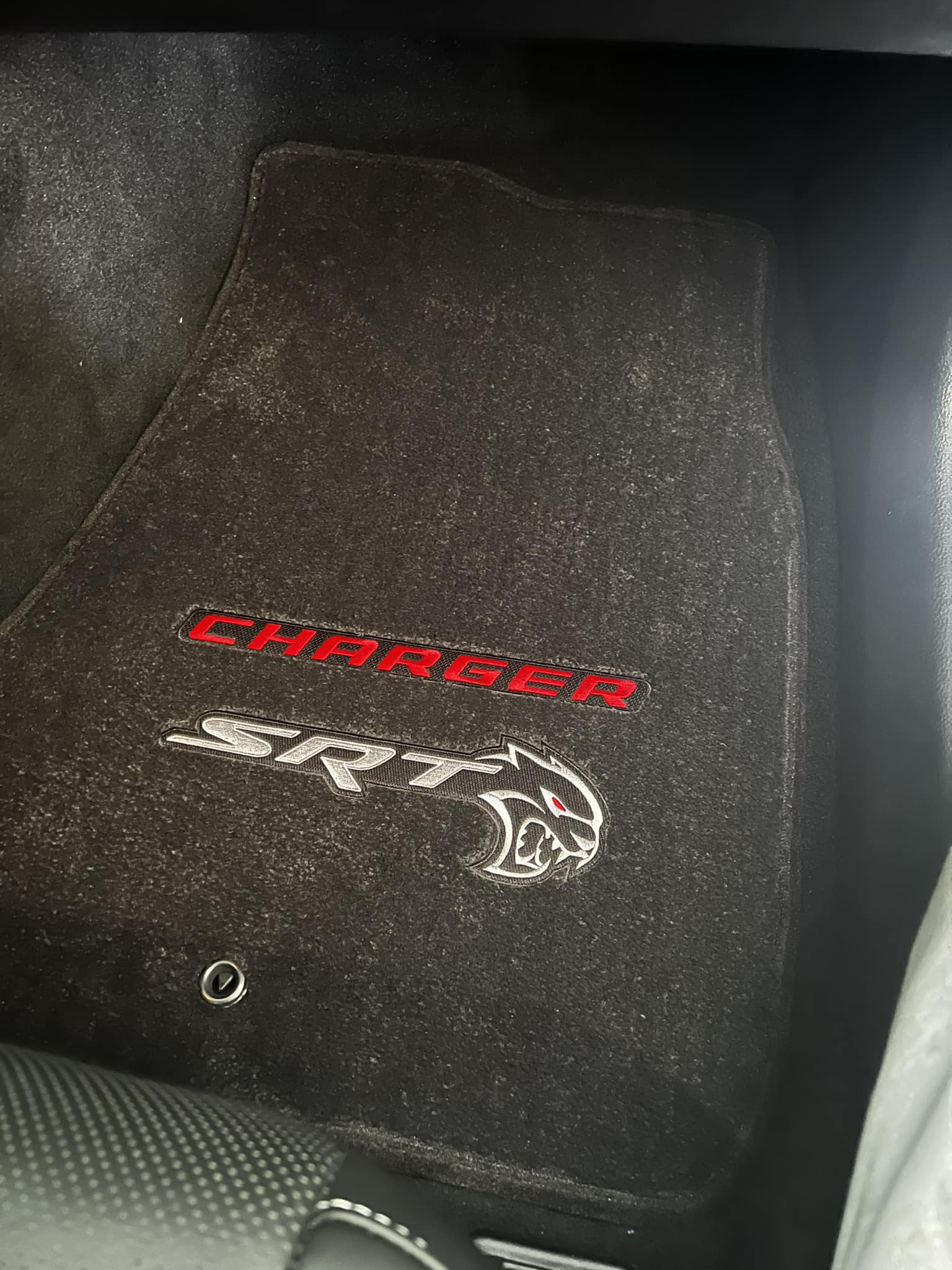 Premium 32oz Carpet Floor Mats For Dodge Charger 2011-2023 – Orange Logo & Trim – 4-Piece Set
