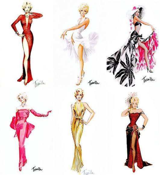 Costume Designs By William Travilla For Marilyn Monroe