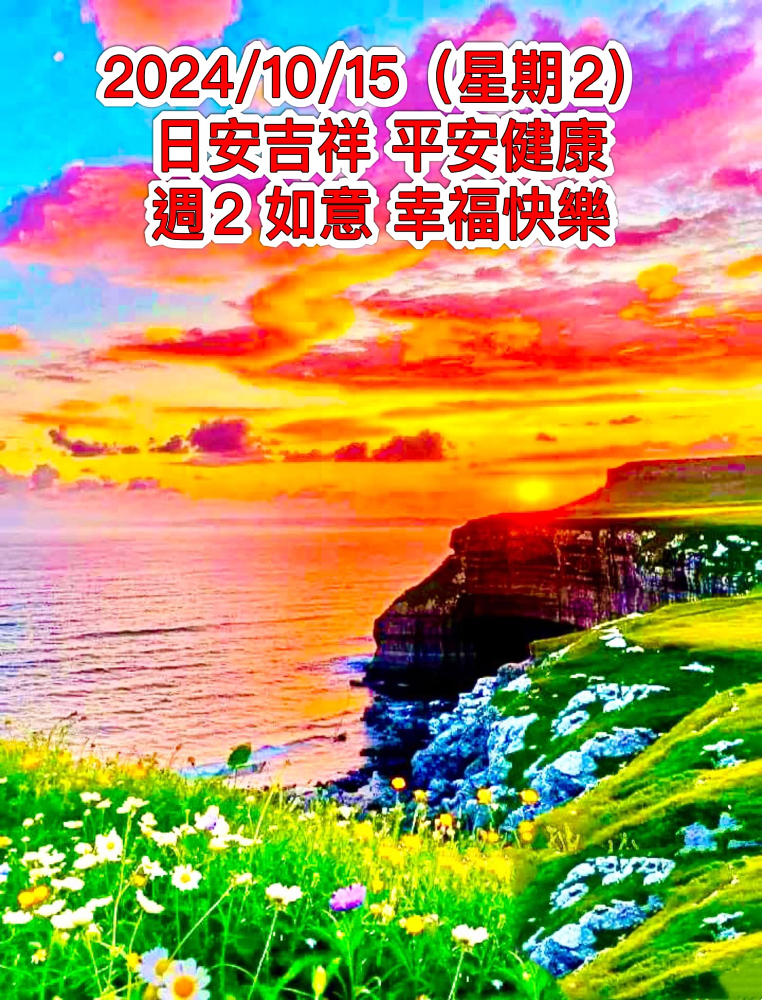 2024/10/15（星期二）早安吉祥如意，週二平安順利，祝您健康愉快，幸福