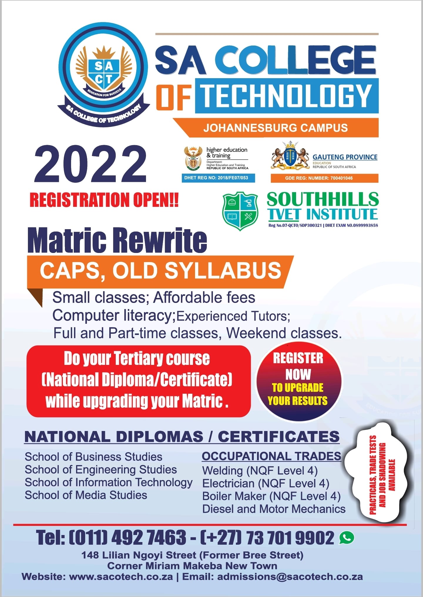 SA College of Technology - Apply for excellent careers in: Engineering ...