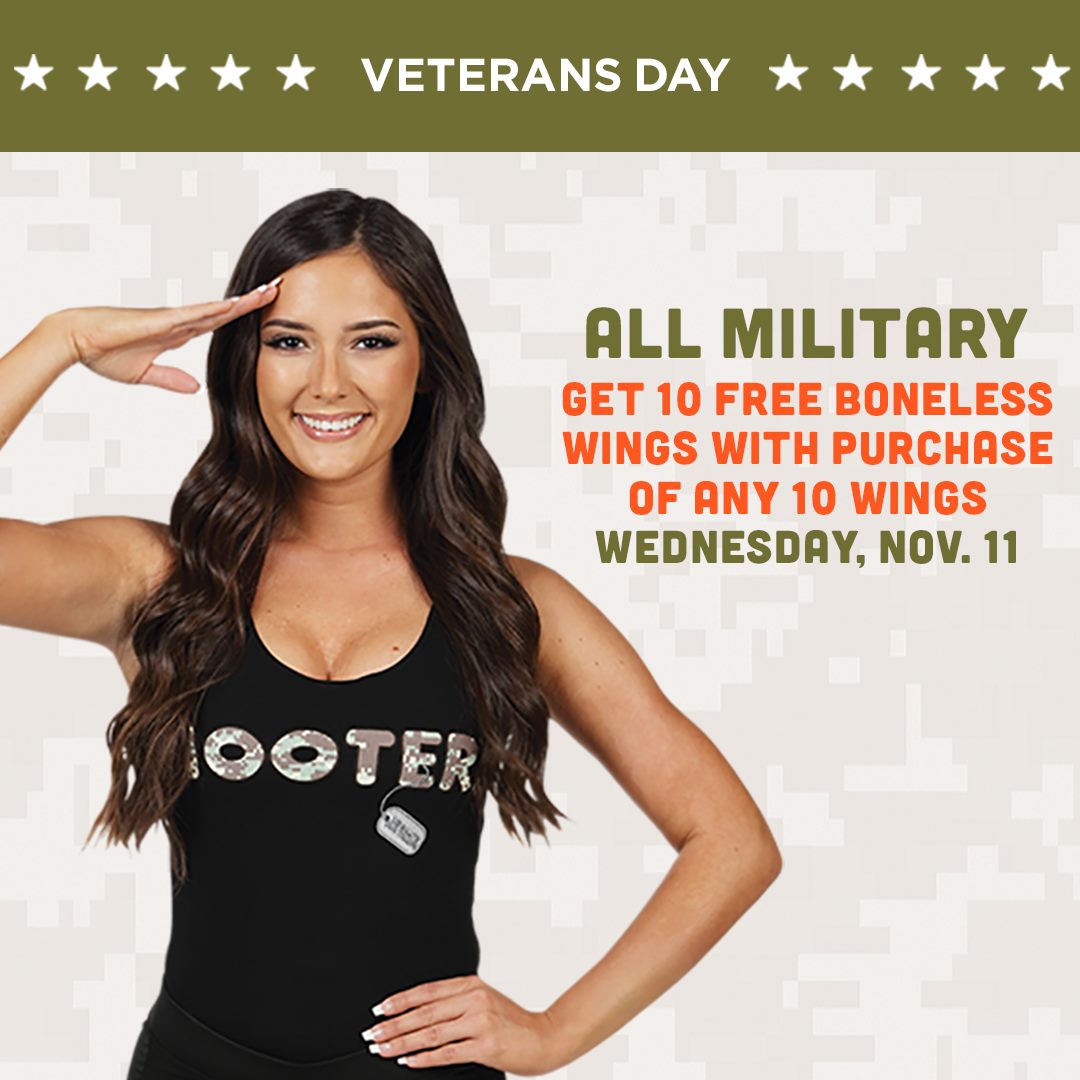 Hooters - 🎖️ Hooters is honoring all military on Veterans Day with a ...