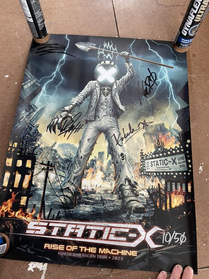 Nu-metal collection including Lamb of God and Static-X posters