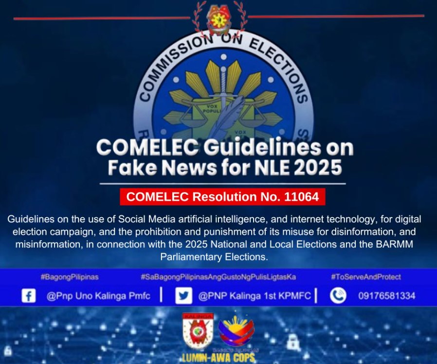 Pnp Uno - COMELEC GUIDELINES ON FAKE NEWS FOR NLE 2025 COMELEC ...