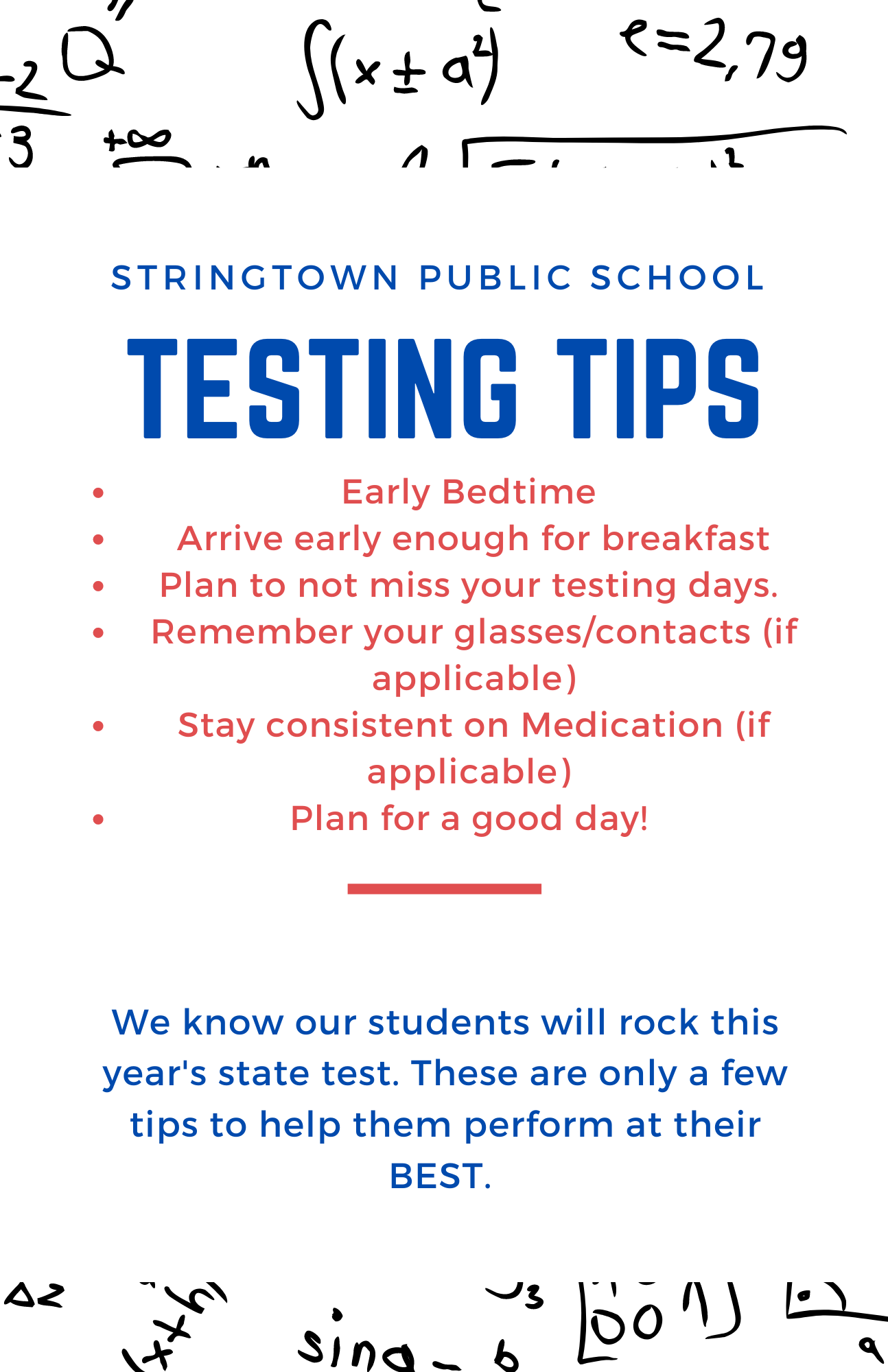 Stringtown - This week begins state testing. Here are some easy tips to ...