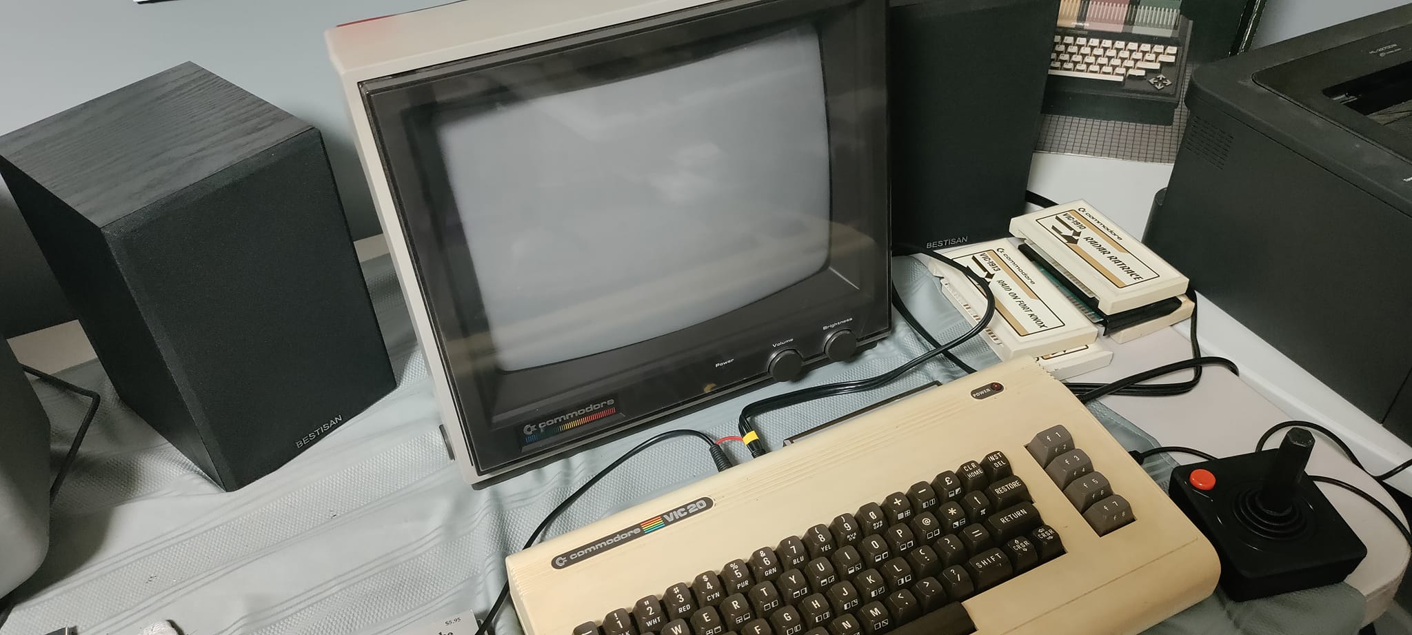 Playing GORF on my VIC-20 hooked up to a Commodore 1802 monitor