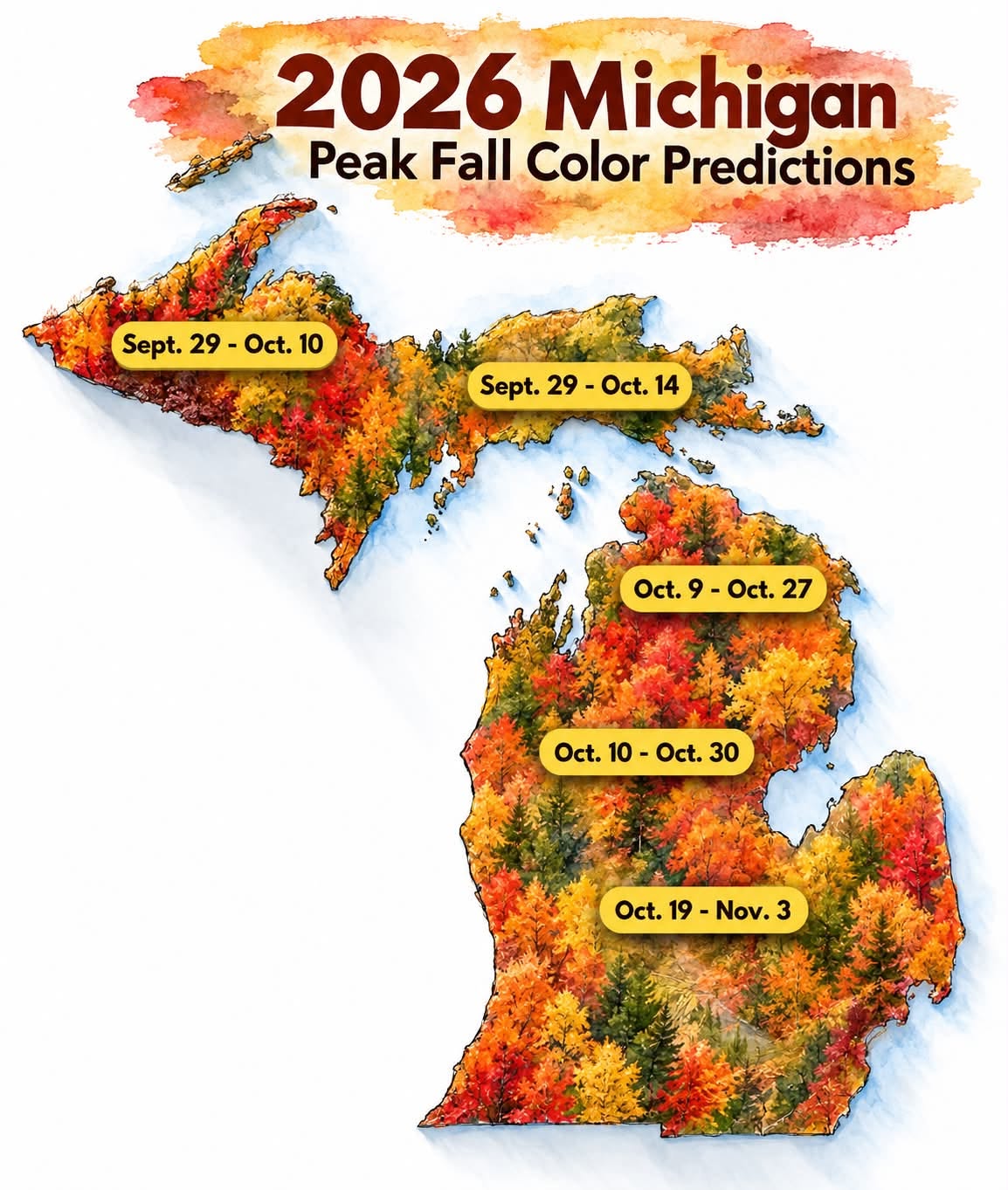 🍁 Fall colors are spreading across northern Michigan! Rebecca