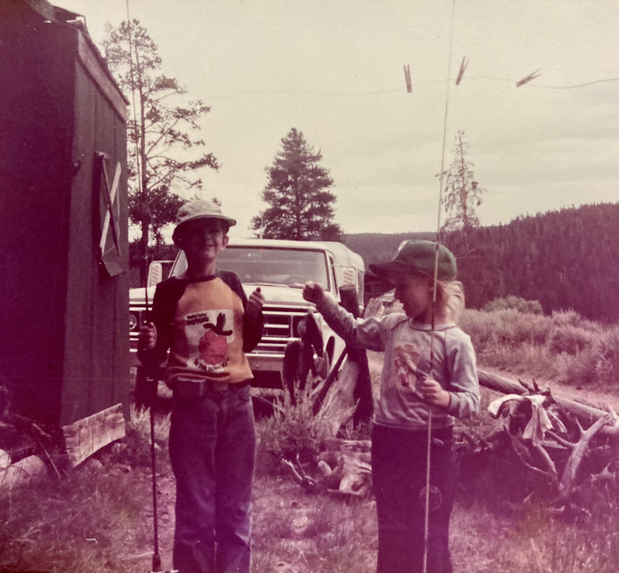 10 miles northwest of Fox Park at Echo Lodge c1949 …. My two kids 1977
