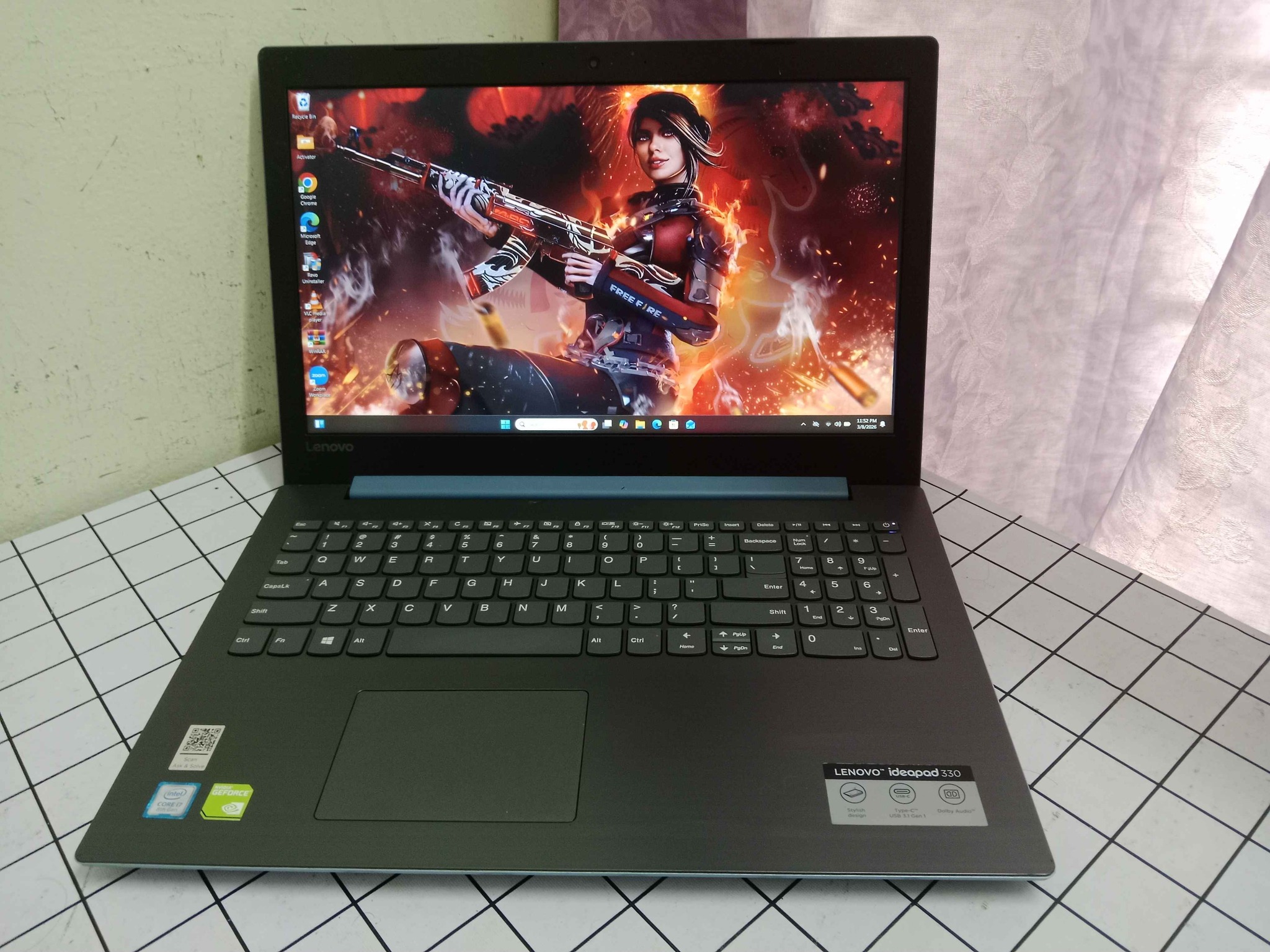 Core i7 -8th Gen, Nvidia graphics, FHD,,12gb/480gb,, ?%ok | Used 