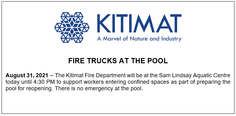 FIRE TRUCKS AT THE POOL August 31,... - District of Kitimat