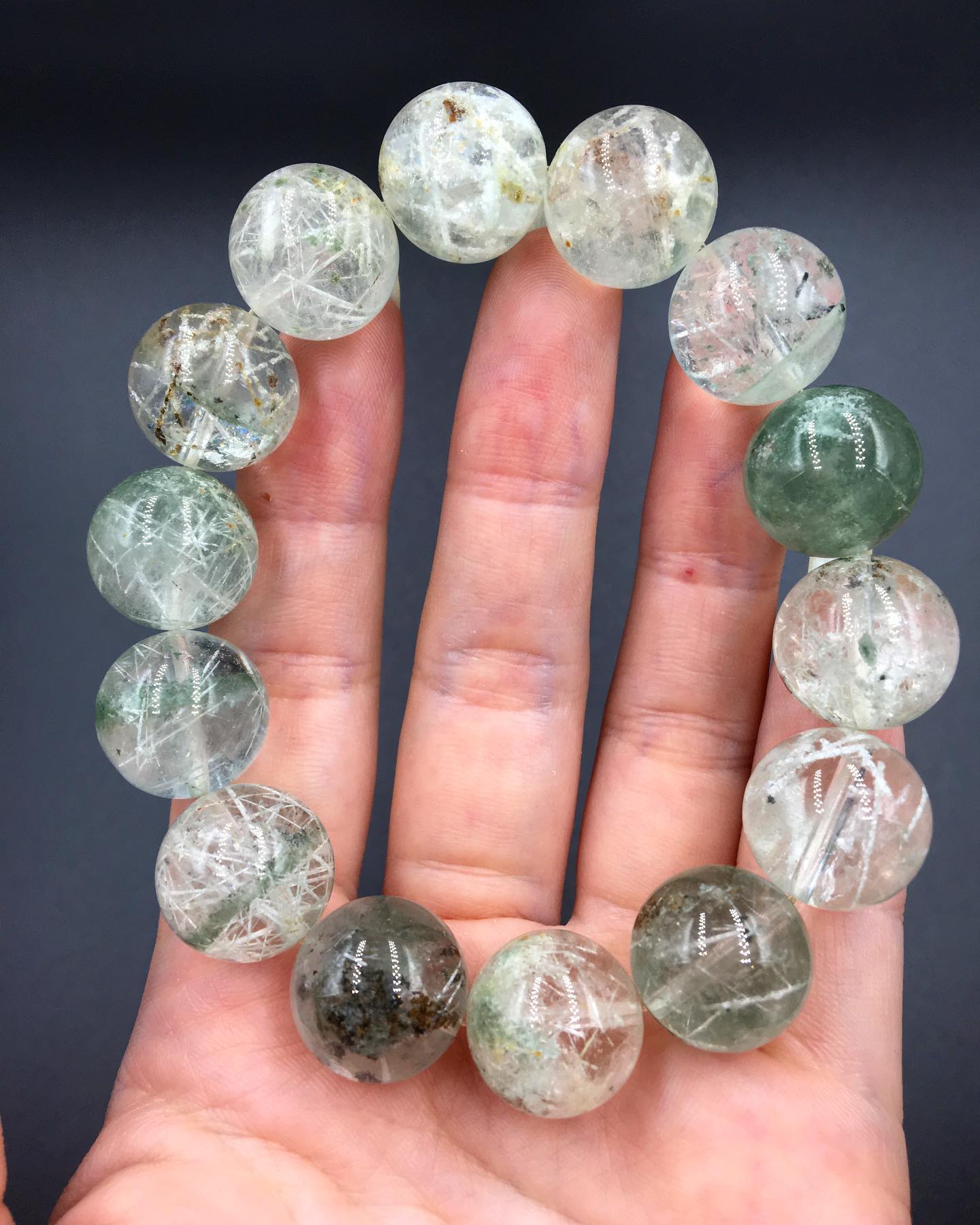Snow Rutile Quartz 14.5 mm... - กำไลหินนำโชค by Sanderastones | Facebook