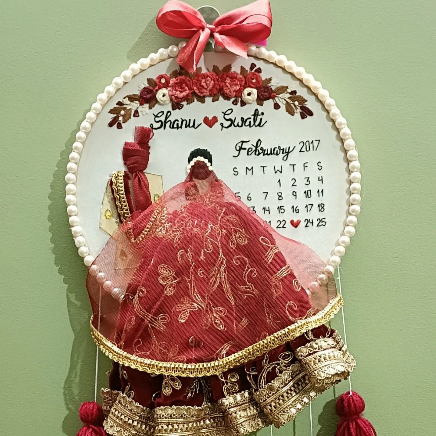 couple calendar hoop😍 Customisation... - Wooden_thread_arts