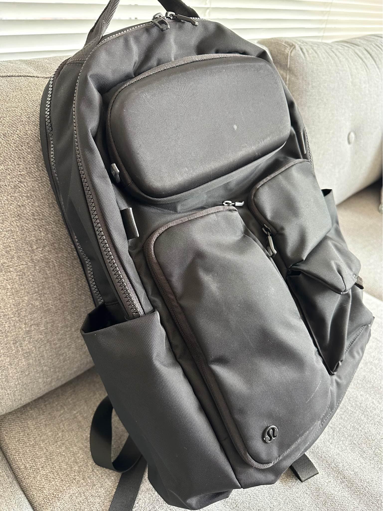 anti theft motorcycle helmet bag Secure Travel Bag Small Crossbody Color:Matte Black/Polished essentialbackpack12l Wide shoulder straps design