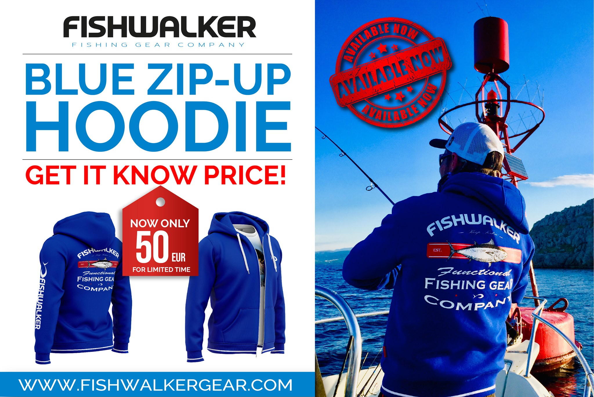 Fishwalkergear - ‼️Get know the NEW Fishwalker Blue Zip-up...