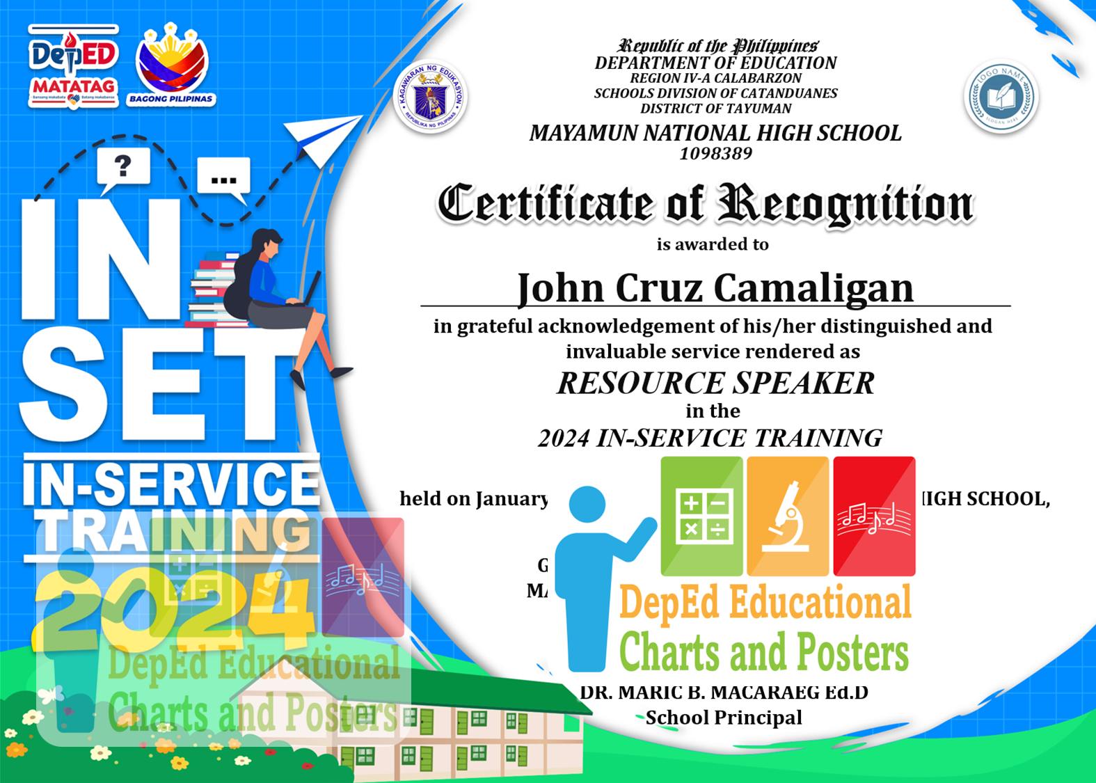 𝟐𝟎𝟐𝟒 (INSET)... - DepEd Educational Charts and Posters | Facebook